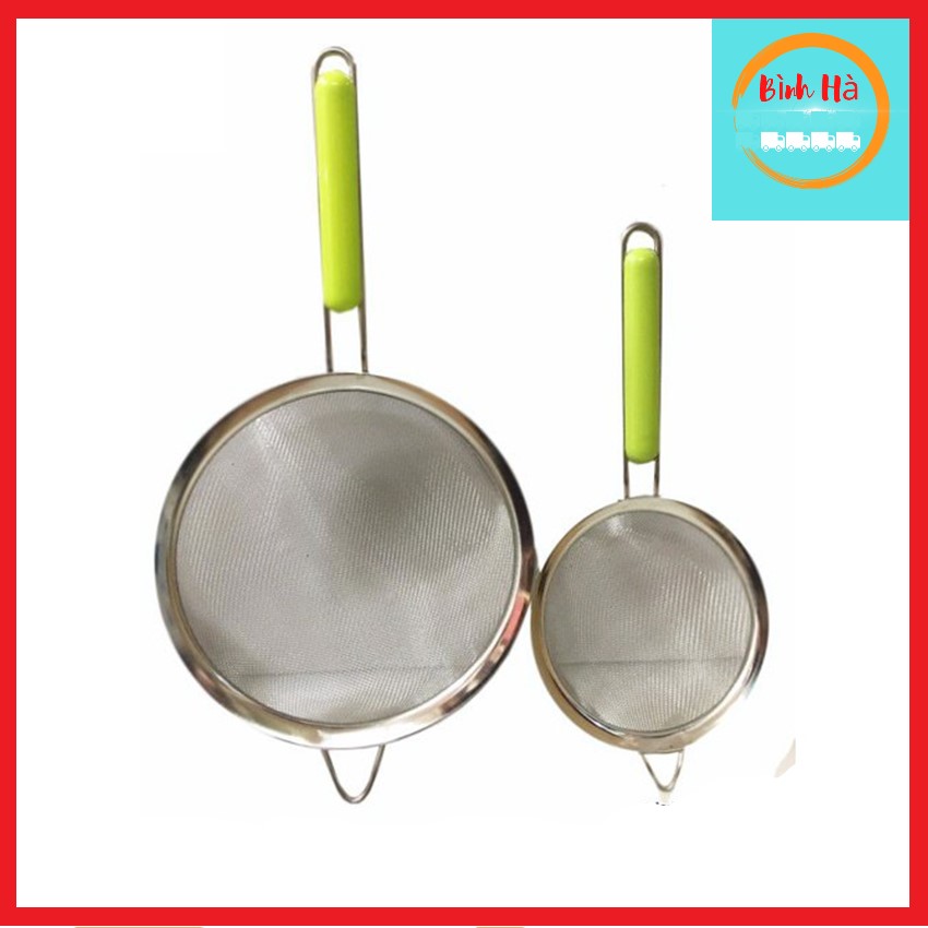 Lọc viền, lọc cháo, lọc cua cán xanh inox lưới 2 lớp dầy dặn