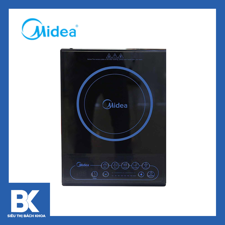 Bếp từ đơn Midea MI-B2016DA - Tặng kèm nổi lẩu, công suất 2000W, bảo hành 12 tháng