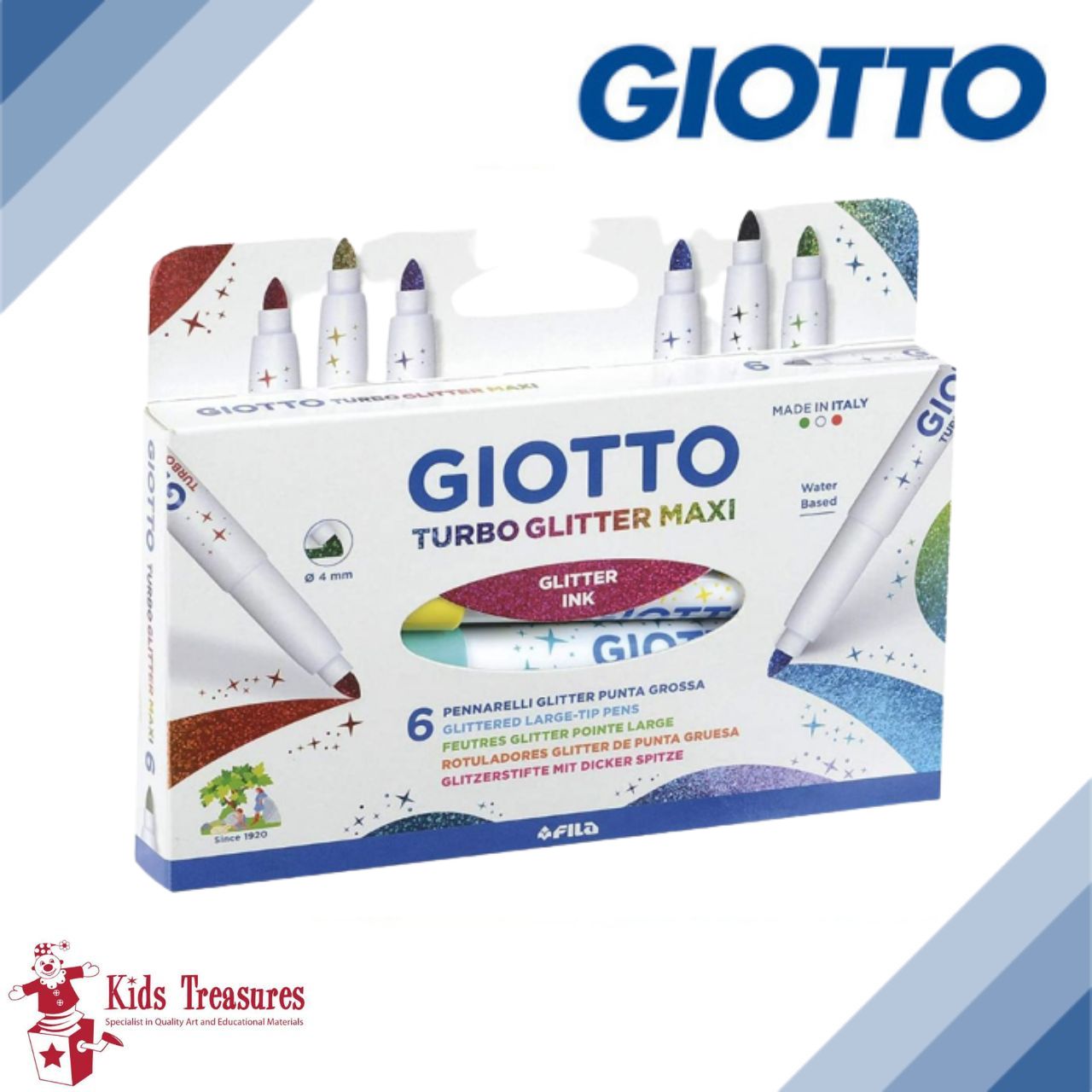 Feutres Turbo Glitter Maxi 6 Pièces - Giotto