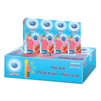Sữa Tươi DutchLady Cao Khỏe hương dâu 170ml ( 48 hộp x 170ml )
