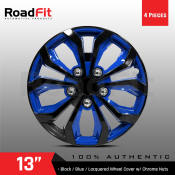 Black/Blue ABS Wheel Rim Cover, 13 Inches, 4 Pieces