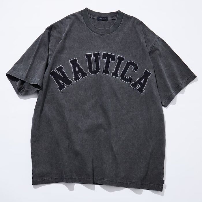 [Ready Stock]Japan Nautica Pigment Dyed Arch Logo Tshirt