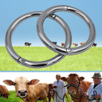 Vòng xỏ mũi trâu bò bằng inox, vòng đeo mũi bò mặt trơn, khuyên mũi bò phụ kiện chăn nuôi