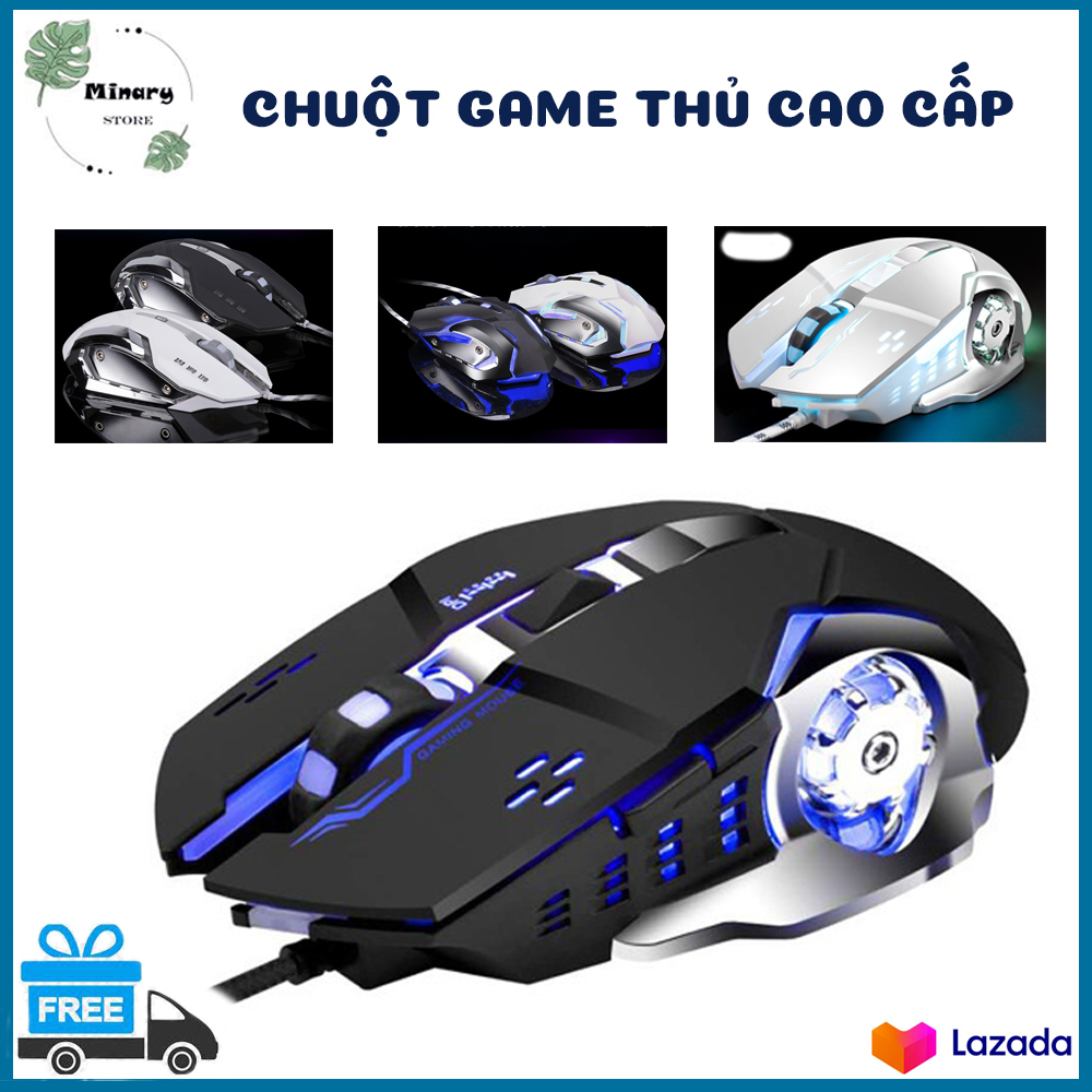 Chuột game thủ, chuot choi game co day, chuột máy tính game thủ. thiết kế đẹp, đèn led nhiều màu. càng dùng càng mê. mua ngay