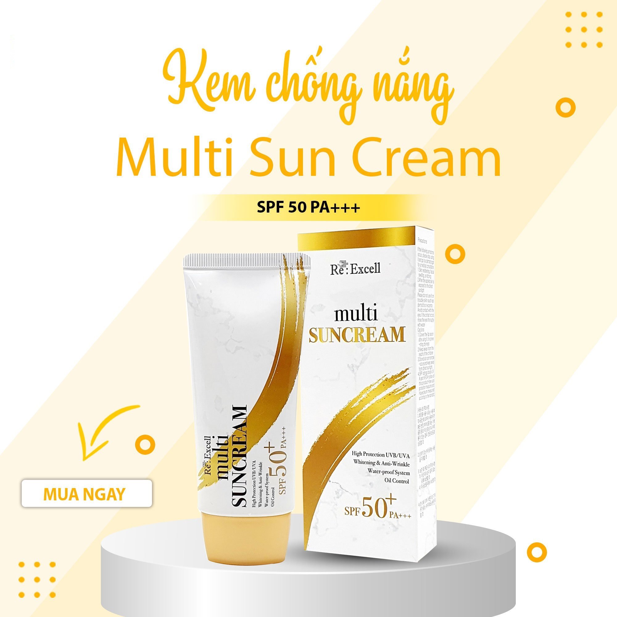 Kem chống nắng re:excell multi sun cream spf 50+/pa+++ 50ml