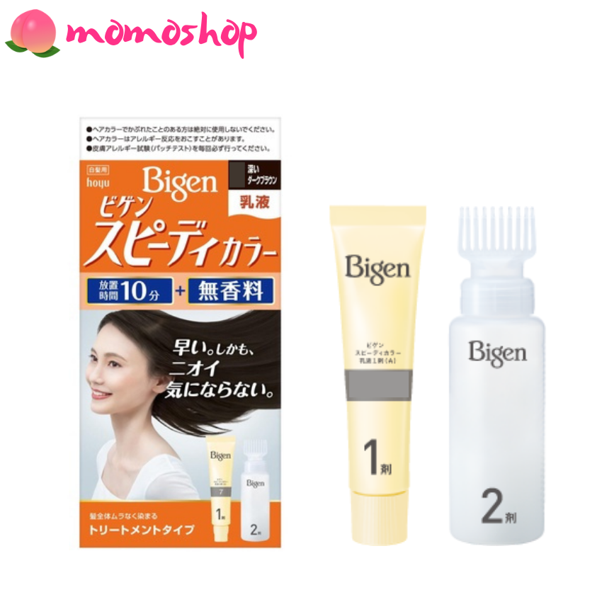 Thuốc Nhuộm Tóc Phủ Bạc Bigen Nhật Bản Speedy Color Thảo Mộc Không Mùi - Momoshop - Nhuộm tóc đen Bigen
