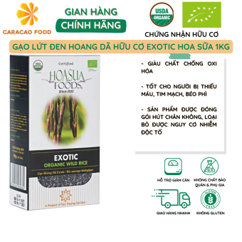 Gạo lứt đen hoang dã hữu cơ Exotic Hoa Sữa 1kg, Gạo tốt cho sức khỏe, Gạo hữu cơ