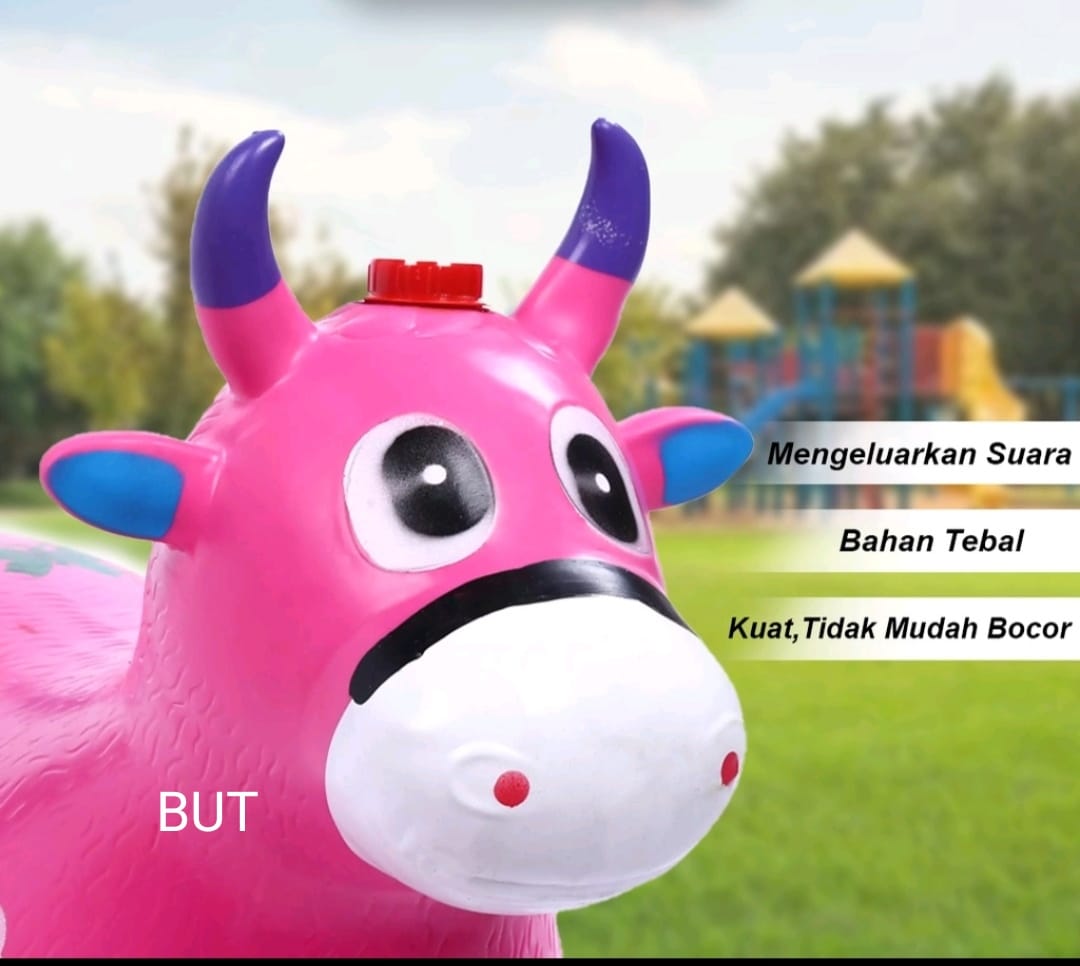 Mainan Kuda Karet Animal Jumping ada Lampu dan Suara Bahan Tebal dan Elastis Produk SNI