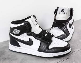 Giày Jordan JD Panda Cổ Cao Đen Trắng (Logo Đen)