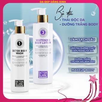 BỘ ĐÔI TẮM TRẮNG THẢI ĐỘC DA VÀ DƯỠNG KÍCH TRẮNG BODY BAN ĐÊM