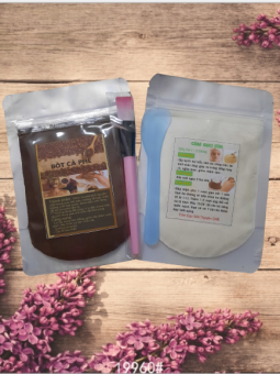 Combo 2 gói Bột cám gạo Cà phê nguyên chất  tắm trắng & tẩy da chết