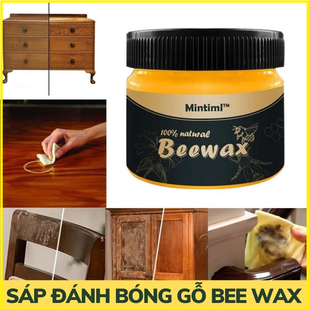 Combo 2 lọ sáp ong beewax đánh bóng đồ gỗ, sàn gỗ, sáp ong lau gỗ nguyên chất chống thấm nước, làm mới sàn gỗ, đồ gỗ, sắp ong đánh bóng gỗ hữu cơ siêu sạch tăng sức chịu mài mòn cho gỗ.