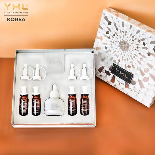 Bộ tinh chất dưỡng da chuyên sâu YHL cho các nàng ,dưỡng trắng, tinh chất EGCGYHL EGCG Whitening Booster Essence 30ml và YHL EGCG Whitening Booster Ampoule 10ml x 4 lọ Hàn Quốc