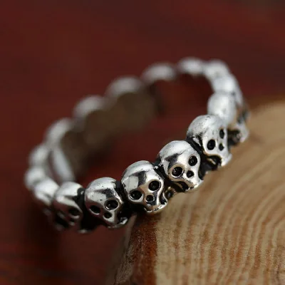 Fashion Supplies Vintage Men Silver Jewelry Rock Women Skull Ring Rings Punk Stainless Steel (1)