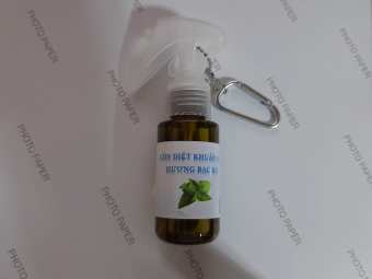 Chai xịt diệt khuẩn hương Bạc hà & Lavender, dưỡng ẩm - bảo vệ da tay 60ml [có móc treo chìa khóa tiện lợi] -