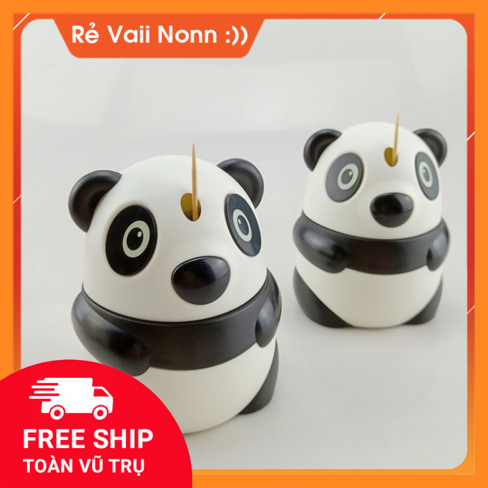 Hộp Đựng Tăm Xỉa Răng Thông Minh Tự Động Lấy Tăm Cực Tiện Lợi - Lọ Đựng Tăm Có Nút Nhấn Tự Động Lấy Tăm Hình Gấu Trúc Siêu Dễ Thương Cute