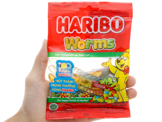 Kẹo dẻo Haribo Worms gói 80g