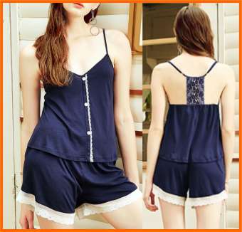 Đồ bộ đi ngủ áo hai dây thun cotton thời trang và là đồ bộ mặc nhà đi chơi dạo phố Macmot