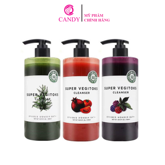 Sữa Rửa Mặt Thải Độc Sủi Bọt Rau Củ Super Vegitoks Cleanser chai 300ml