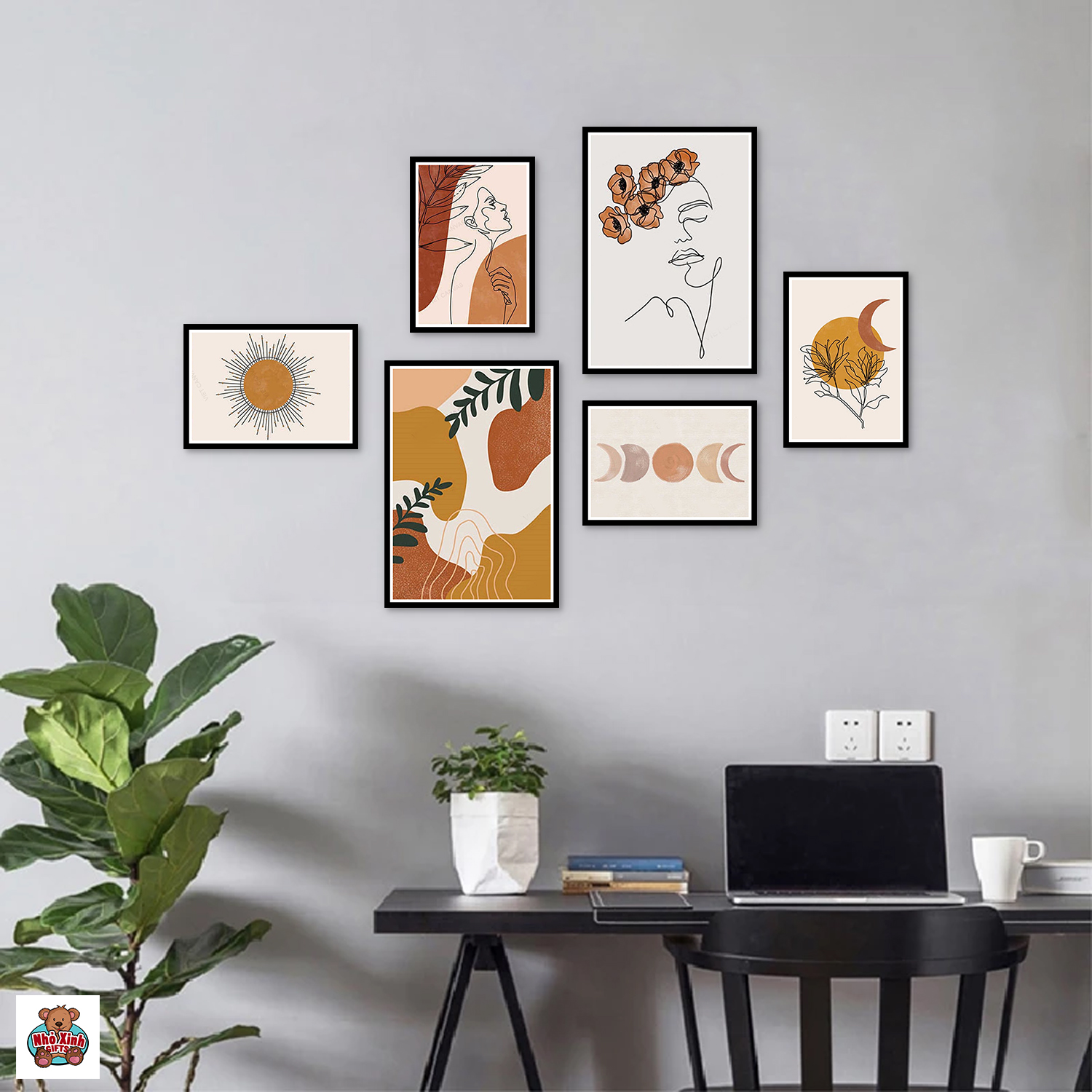 [HCM] Bộ 6 Tranh Canvas Poster Treo Tường Trang Trí Hiện Đại