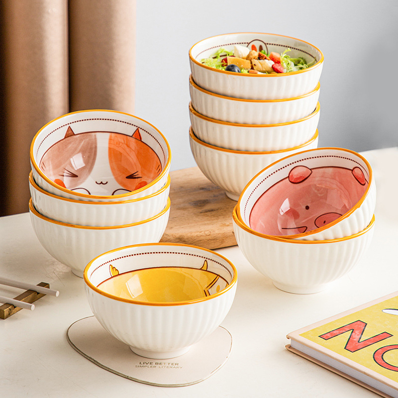 Bát Ăn Dặm Gốm Sứ Hình Thú Cho Bé, Bát Ăn Cơm Decor Siêu XInh