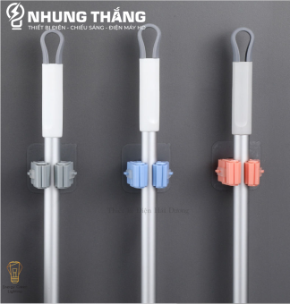 Miếng Dán Tường Kẹp , Giữ Các Dụng Cụ Lau Dọn Trong Nhà - Móc Treo Chổi, Treo Ô, Đồ Dùng - Chịu Lực Tốt - Có Video