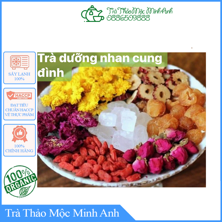 Trà dưỡng nhan cung đình, set trà hoa nhiều vị sinh huyết dưỡng âm làm đẹp và sáng mịn da.