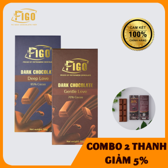 Combo 2 Hộp Dark Chocolate 85% Cacao và Dark 70% Cacao, Socola đen đắng 85% Cacao Figo thanh 50gr