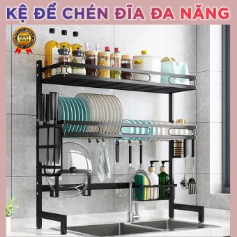 Kệ để bát đĩa, đũa thìa , hộp gia vị sơn đen tĩnh điện cao cấp nhựa việt nhật
