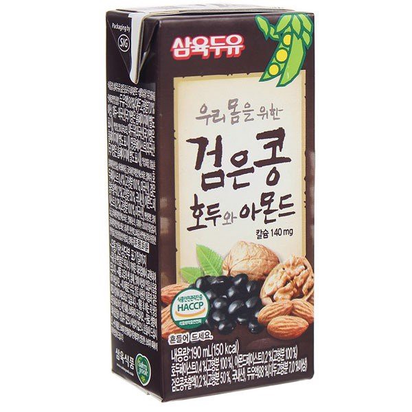 Sữa hạnh nhân đậu đen óc chó Sahmyook Hàn Quốc hộp 190ml