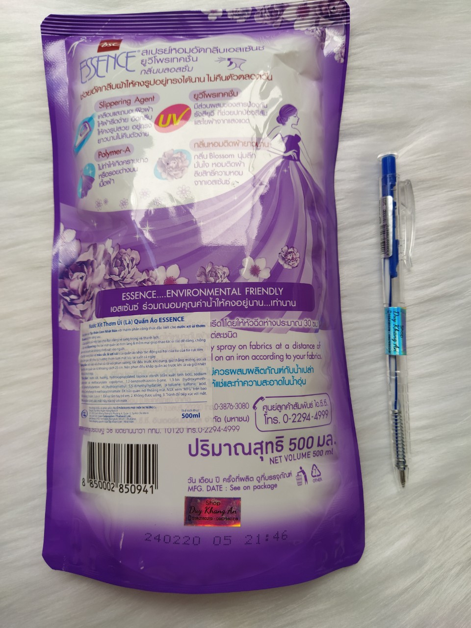 24 túi 1 thùng xịt ủi Essence 500ml tím nhập khẩu Thái Lan - Shop GS An