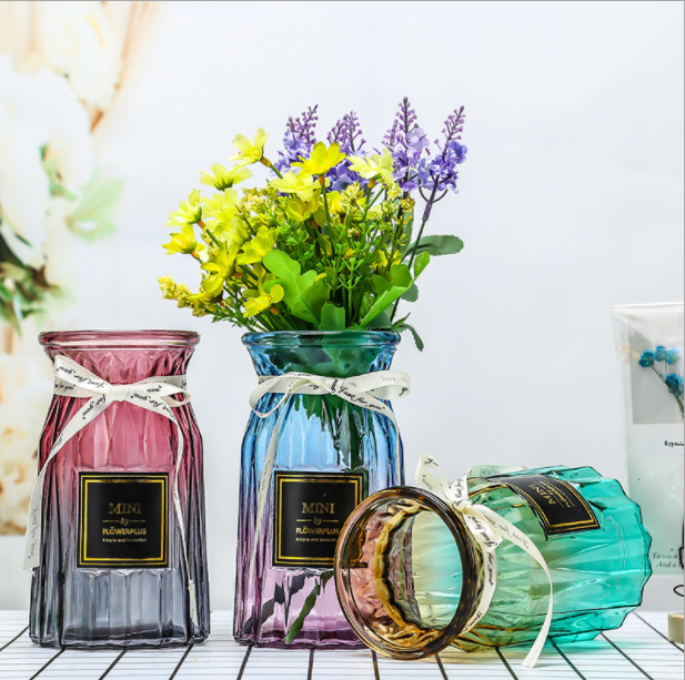 Bình hoa - Lọ hoa thủy tinh múi khế kèm nơ- Phong cách Bắc Âu sáng tạo - Decor trang trí nhà cửa