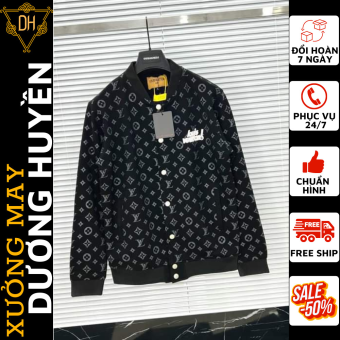 Áo Khoác Bomber LV Nam Nữ Unisex Thu Đông - Áo Khoác Nỉ Bông 2 Lớp Lót Lông Dày Dặn Fom Rộng , áo khoác bomber lv , áo khoác nam nư Unisex