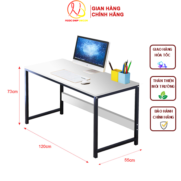Bàn để máy tính, bàn học sinh, bàn gỗ khung sắt sơn tĩnh điện chịu lực cao, bàn vi tính hoặc bàn học, làm việc lắp ráp dễ dàng gọn nhẹ thông minh