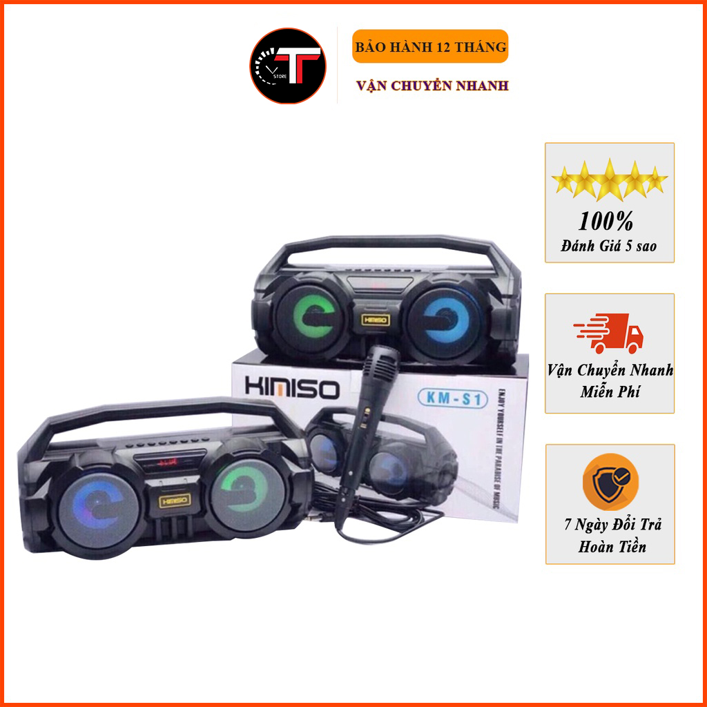 Loa Bluetooth Karaoke Xách Tay Kimiso, Loa Karaoke Bluetooth Tặng Kèm Micro Công Suất Lớn Kết Nối Điện Thoại Laptop