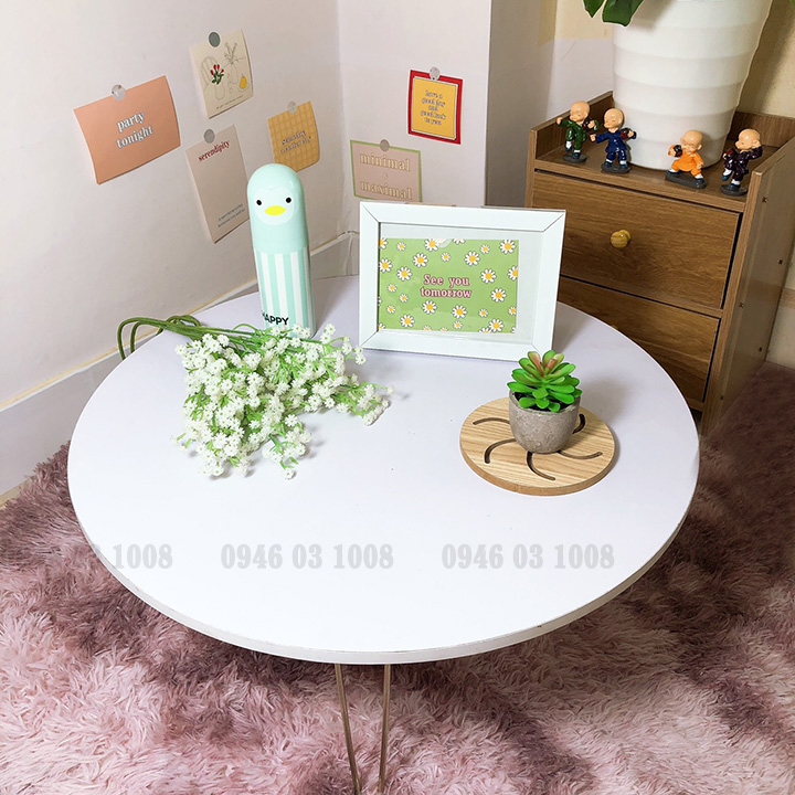 Bàn trà bệt gấp gọn, bàn sofa ngồi bệt chân thép chắc chắn, mặt bàn 40cm - 60cm, cao 26cm - Thích hợp dùng decor nhà cửa, làm bàn trà hay bàn ăn cực xinh