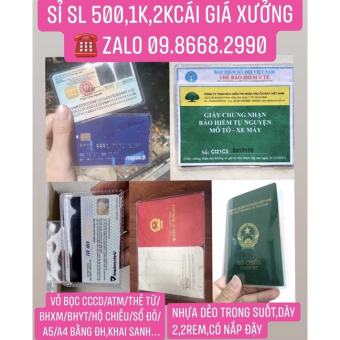 VỎ BỌC THẺ CĂN CƯỚC, ATM,BẰNG LÁI XE, BHYT, HỘ CHIẾU, SỔ ĐỎ SỔ HỒNG Nhựa PvC Trong Suốt, Siêu Dẻo Có Nắp...