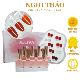 Set sơn gel đỏ JELIVA 8 màu