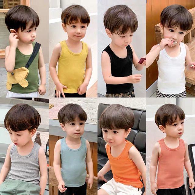 Set 5 áo thun ba lỗ cho bé gái, bé trai