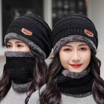Mũ Nón Len Nam Nữ Hàn Quốc Trùm Đầu Thời Trang Kèm Khăn Ống Quàng Cổ, Mũ Len Nam Nữ Kèm Khăn Quàng Cổ