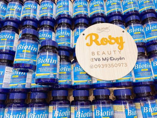 BIOTIN 1000ug-VIÊN UỐNG DƯỠNG TÓC, MÓNG, DA CHẮC KHOẺ, MỊN MÀNG LỌ 100V