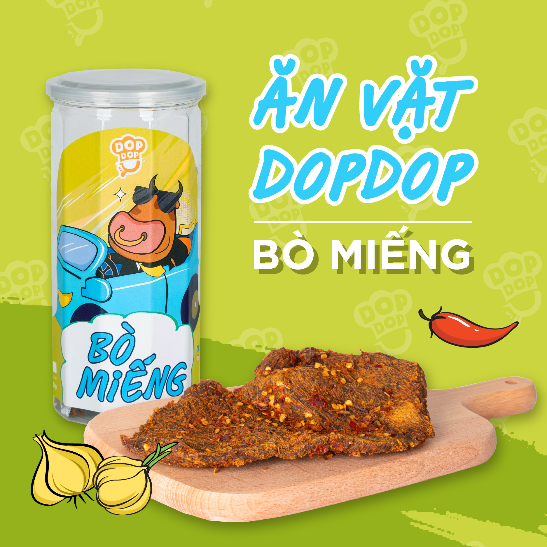 Khô bò miếng ngon chất lượng ăn vặt dopdop 300g