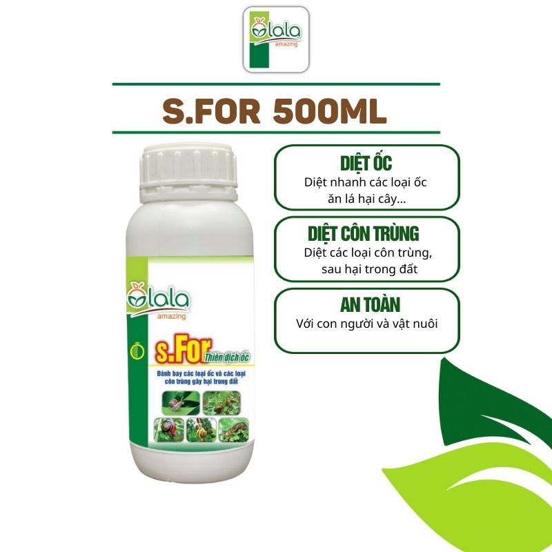Chế phẩm trừ sâu sinh học OLA Diệt ốc sên, ốc cạn hại cây trồng - Chế phẩm trừ sâu sinh học OLA S.For 500ml