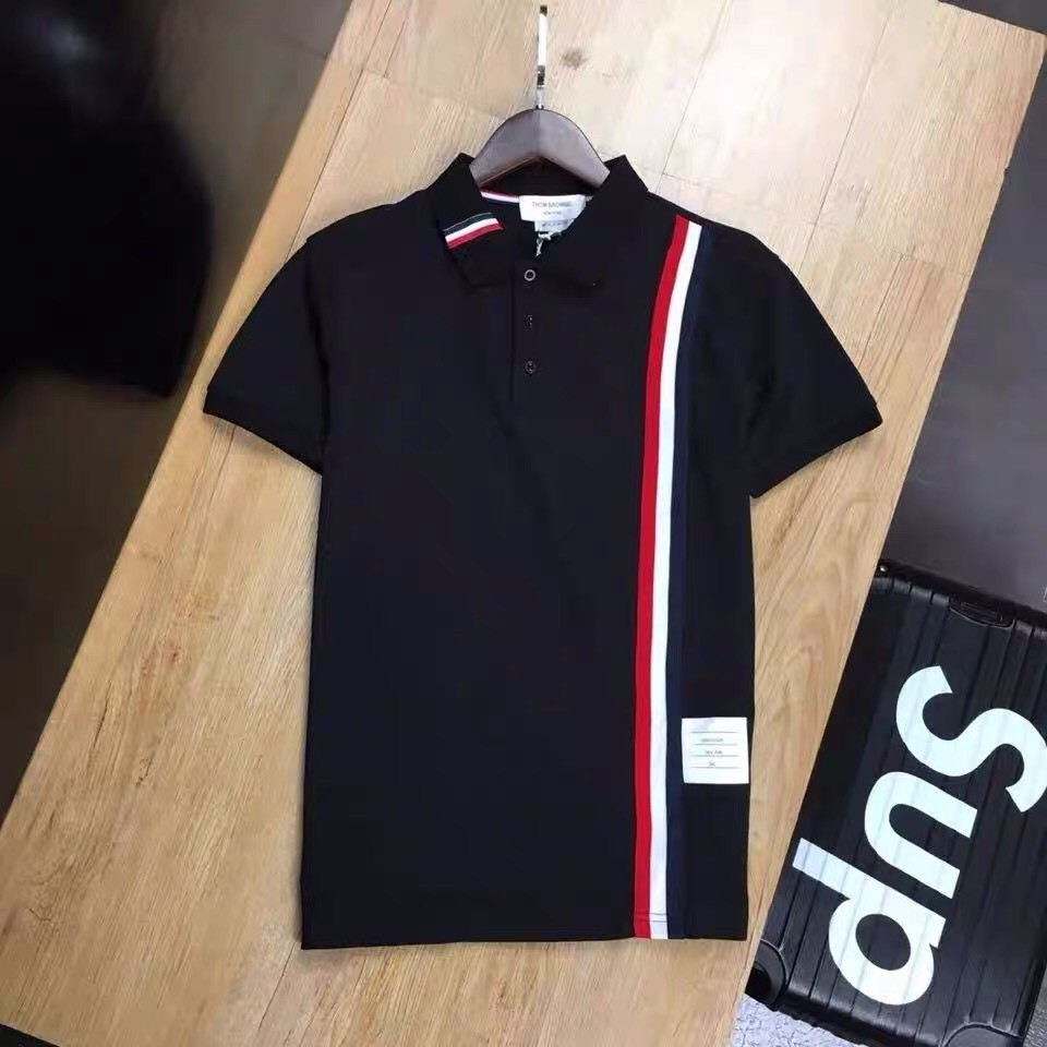 Áo phông 3 sọc cổ bẻ form thụng tay lỡ chất liệu cotton kiểu dáng đẹp