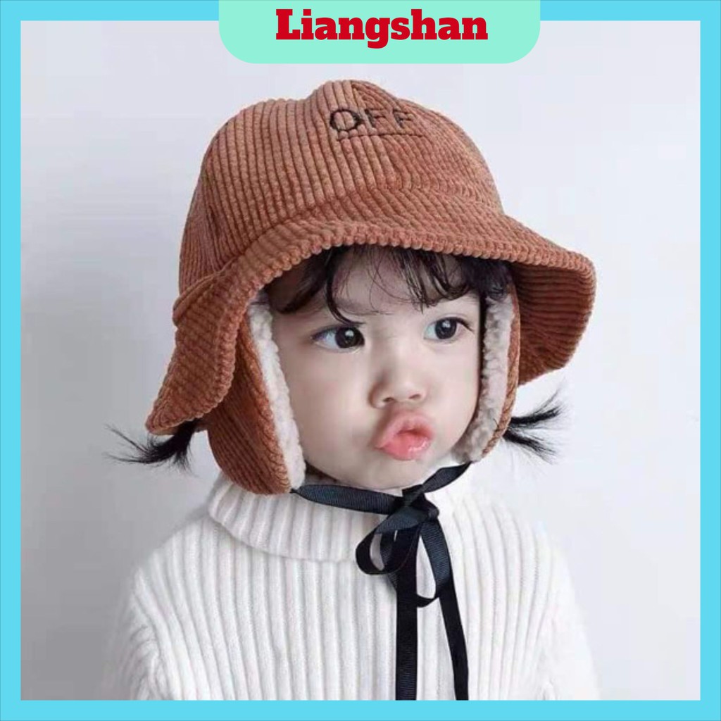 Mũ cho bé/ mũ giữ ấm che tai cho bé chữ off