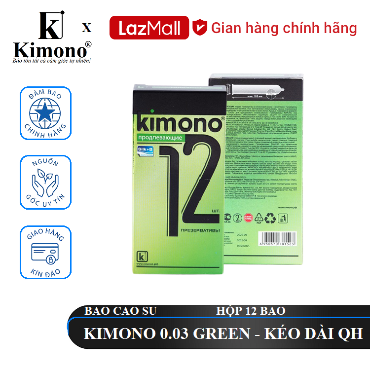 Bao cao su kimono 0.03 siêu mỏng 12 bao.