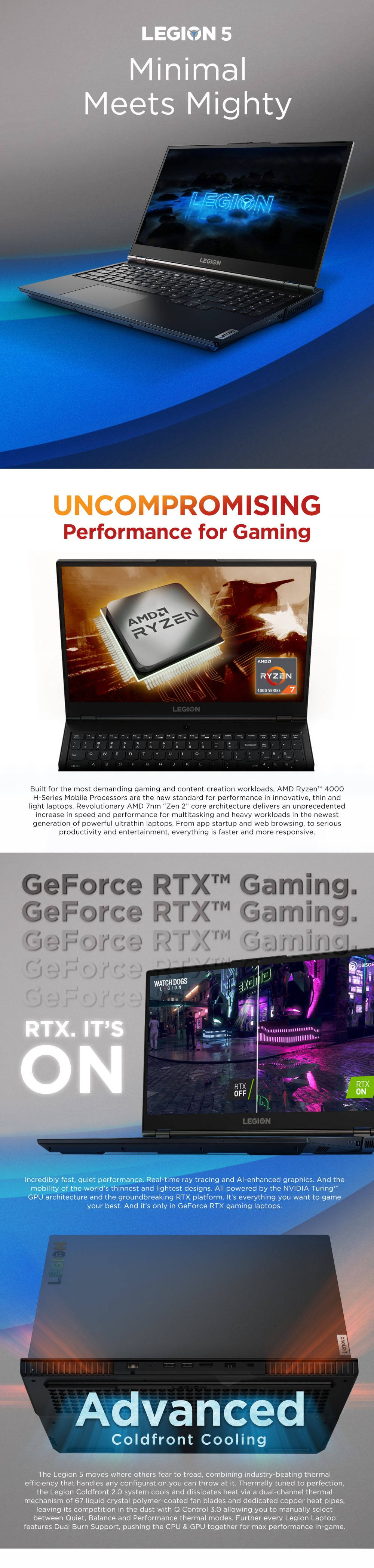 (EXCLUSIVE) Lenovo Legion 5 15ARH05H Gaming Laptop (Ryzen 7 4800H/8GB
