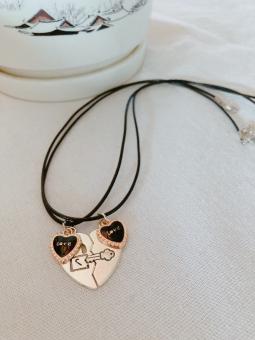 Dây chuyền cặp đôi trái tim ghép