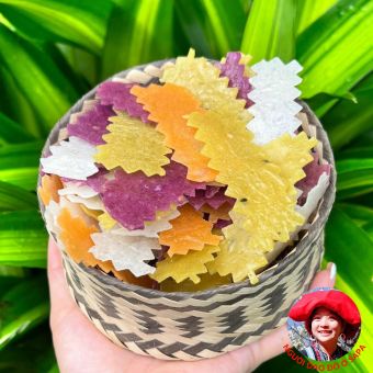 Bánh khẩu xén thơm ngon loại 1 (túi 1kg) Đặc sản khẩu xén (bánh gạo cắt lát), khẩu chí chọp của người Thái Mường Lay