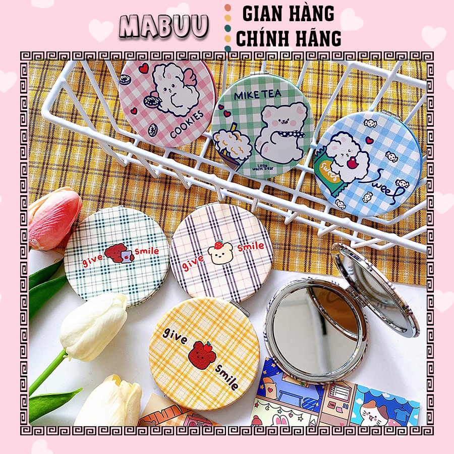 [HCM]Gương gập mini bỏ túi Gương gấp gọn 2 mặt Mabuu Store - Gương tròn
